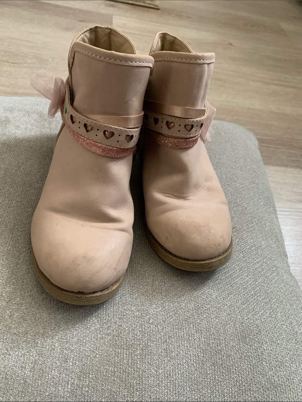 Jellypop Pink Heart Accent Girls' Ankle Boots